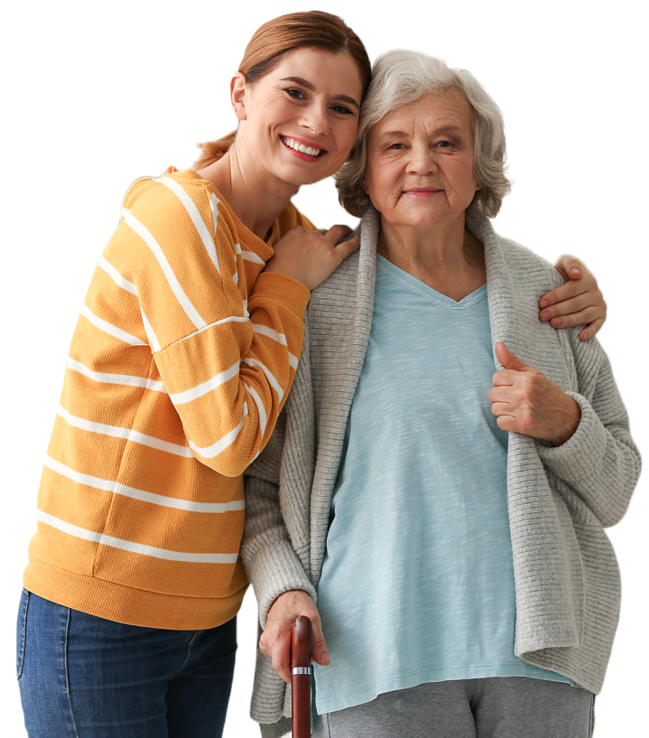 caretaker hugging the elderly